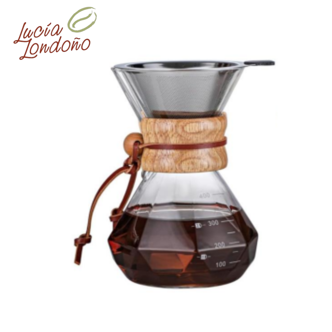 Chemex Bambú 1 taza o 400ml, incluye filtro de acero inoxidable