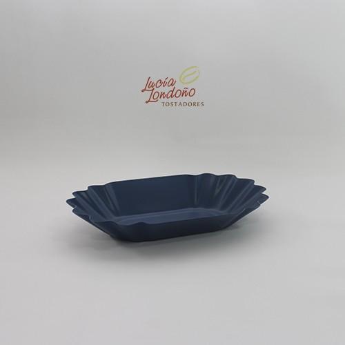 Bandejas plásticas azules para muestras