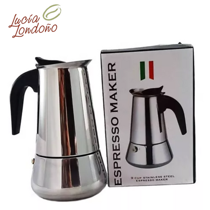 Moka italiana para 6 y 9 tazas de café tipo espresso